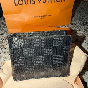 Louis Vuitton Black Textured Wallet
